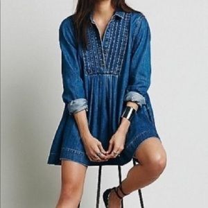 Free People Baby Doll Blues Denim Tunic